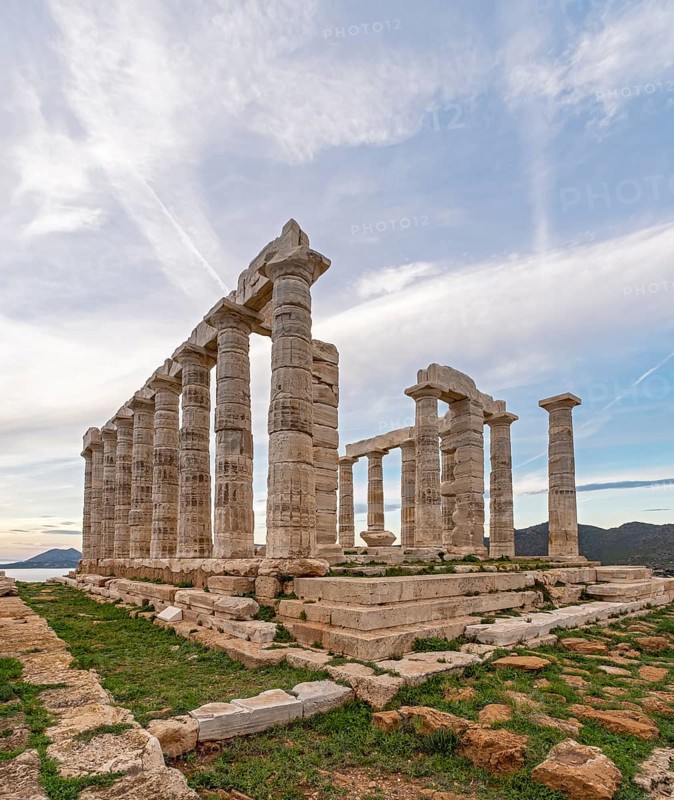 Ancient Temple of Poseidon, Cape Sounion, Greece, Europe