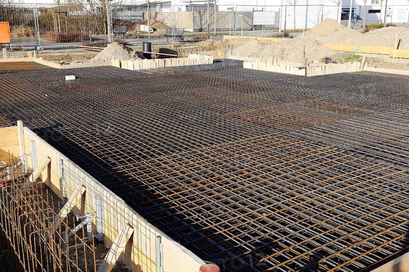Foundation of a construction site of a residential building