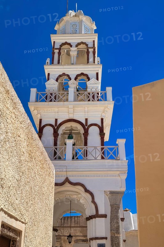 Santorini, Fira, catholic church John the Baptist, St.John the Baptist, Cyclades, Greece, Europe