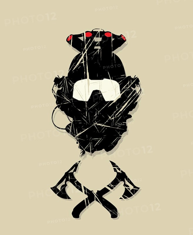 Special forces night vision goggles helmet and tactical tomahawks symbol, vector grunge effect
