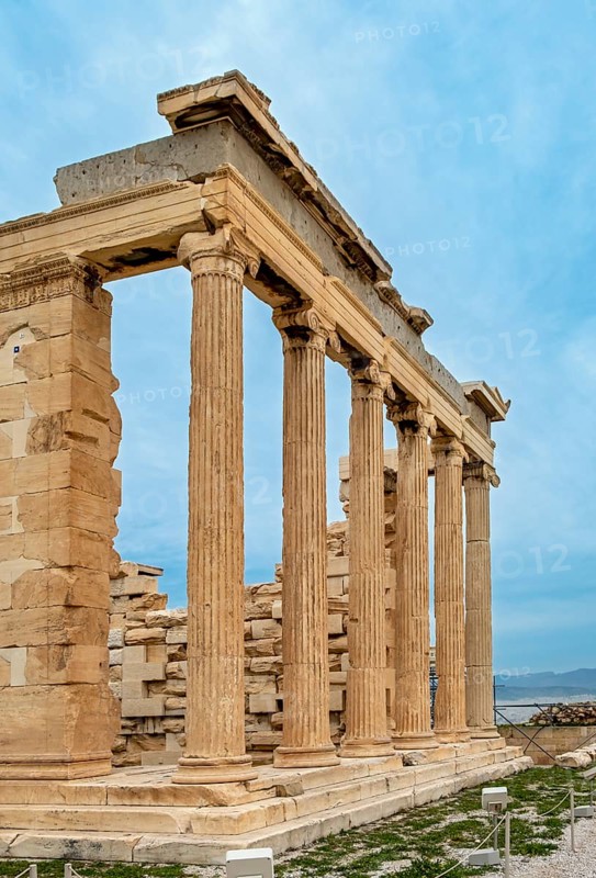 East facade of Erechtheion or Erechtheum, Temple of Athena Polias, Acropolis of Athens, Greece, Europe