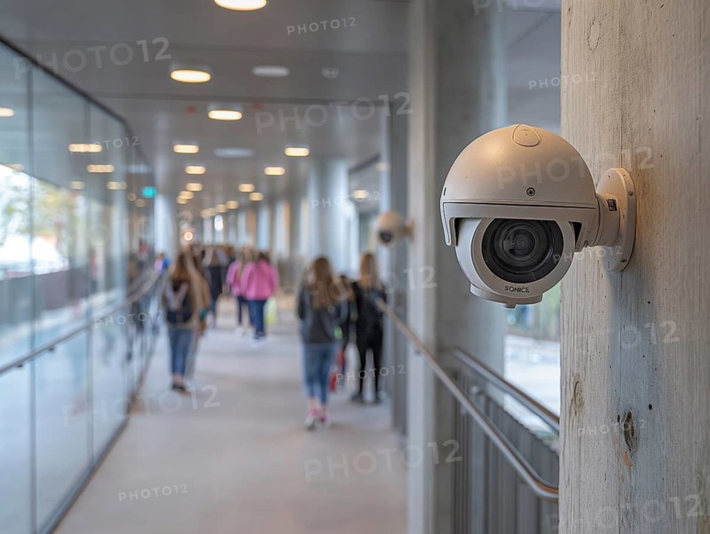 Camera for monitoring critical infrastructure such as streets, schools, squares, authorities, AI generated
