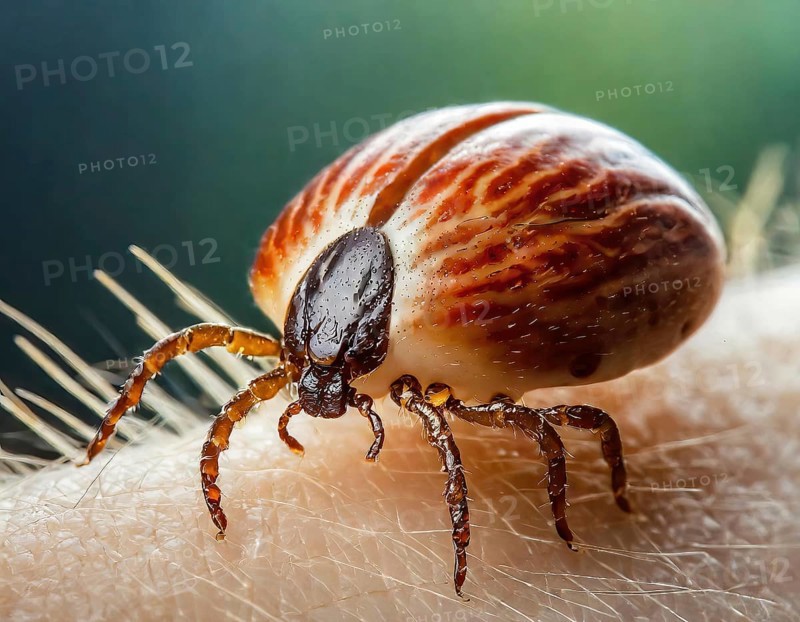 Symbol photo disease vector, insect, tick, Ixodida, close-up (image AI, generated), AI generated
