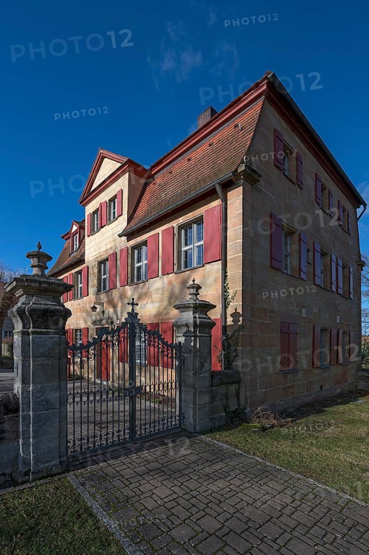 Historic vicarage from1734 of the St.Egidienkirche, Beerbach, Middle Franconia, Bavaria, Germany, Europe