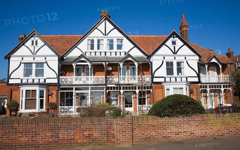 Edwardian style homes, Hamilton Gardens, Felixstowe, Suffolk, England, United Kingdom, Europe