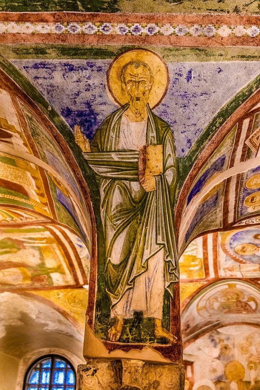 Crypt of frescoes from the 9th century under the main altar, Cripta degli Affreschi, Basilica of Aquileia from the 11th century, largest floor mosaic of the Western Roman Empire, UNESCO World Heritage Site, important city in the Roman Empire, Friuli, Italy, Aquileia, Friuli, Italy, Europe