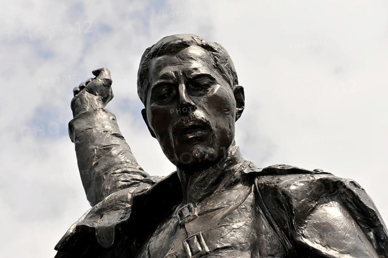 Memorial to Freddie Mercury, 1946, 1991, on the Quai de la Rouvenaz, Montreux, Canton of Vaud, Switzerland, Europe