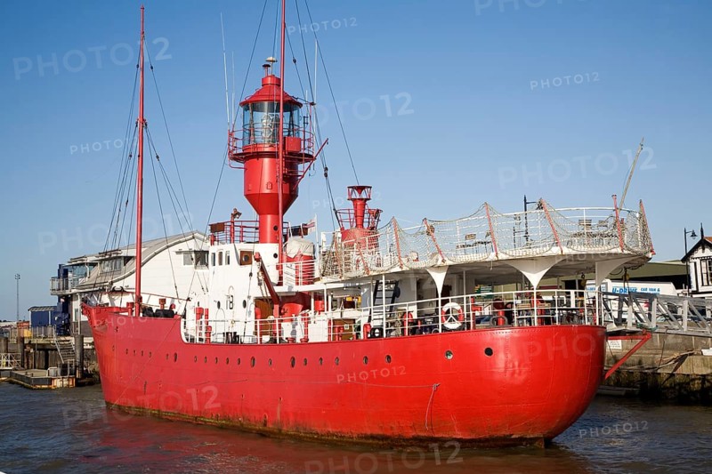 Red Trinity house lightship LV18 in the harbour at Harwich, Essex, England, United Kingdom, Europe