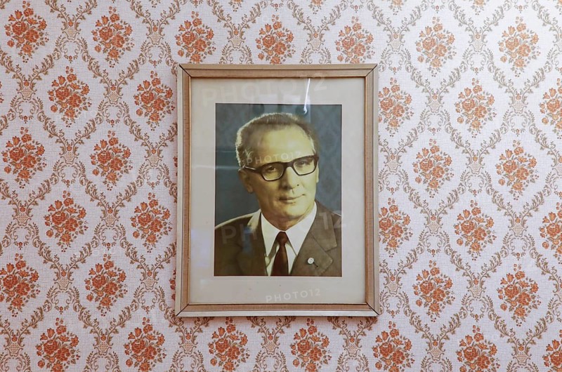 A picture of Erich Honecker in the DDR Museum. The DDR Museum shows the life and everyday culture of the GDR in its permanent exhibition, 11.06.2019