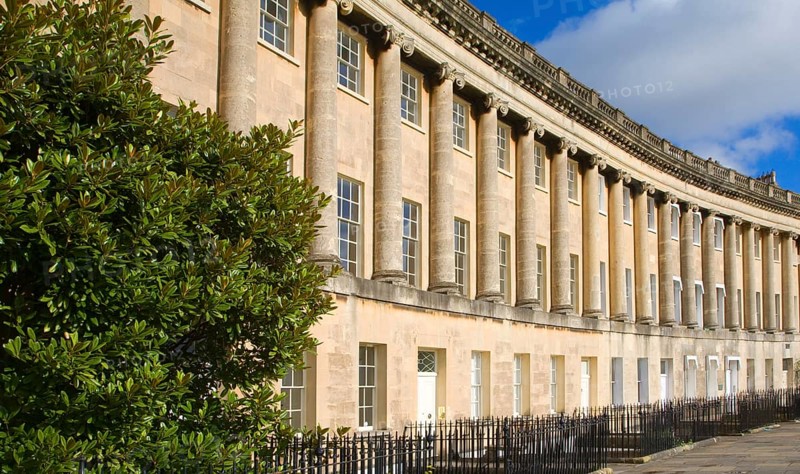 The Royal Crescent, architect John Wood the Younger built between 1767 and 1774, Bath, Somerset, England, United Kingdom, Europe