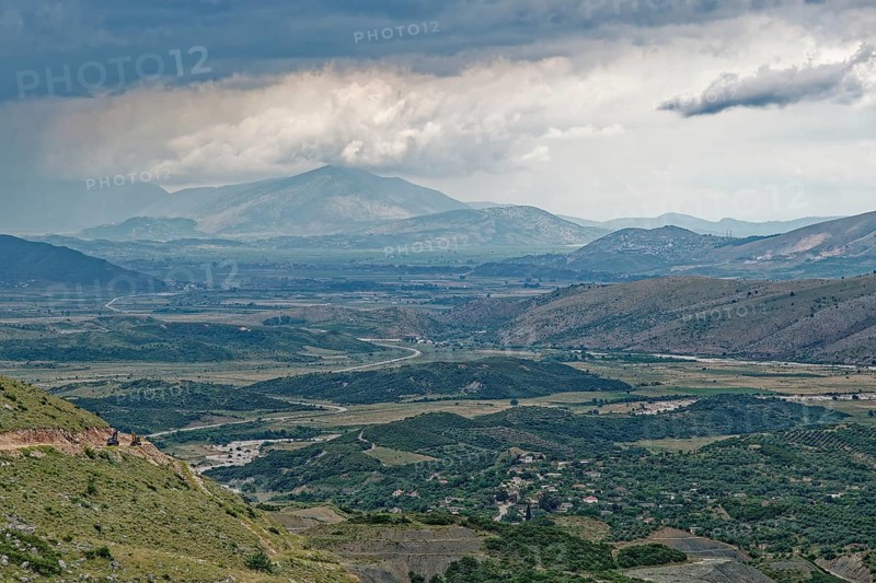 Extensive landscape around the Kalasa stream near Vergo in southern Albania. Qark Vlora, Albania, Southeast Europe, Europe