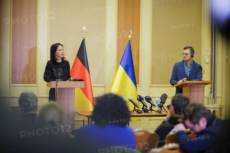 Annalena Baerbock (Alliance 90/The Greens), Federal Foreign Minister, and Dmytro Kuleba, Foreign Minister of Ukraine, give a joint press conference. Odessa, 24.02.2024. Photographed on behalf of the Federal Foreign Office