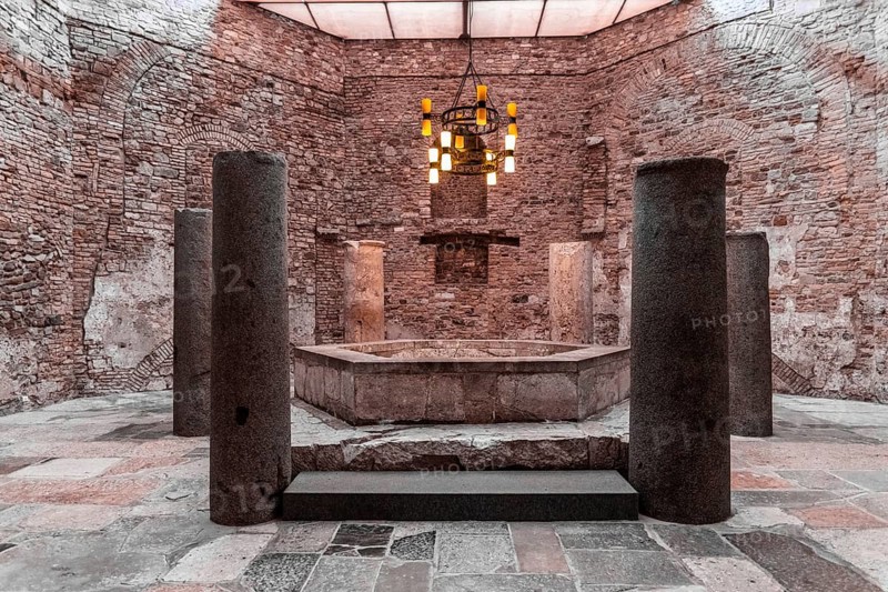 Baptistery, early Christian baptistery from the 5th century, basilica of Aquileia from the 11th century, largest floor mosaic of the Western Roman Empire, UNESCO World Heritage Site, important city in the Roman Empire, Friuli, Italy, Aquileia, Friuli, Italy, Europe