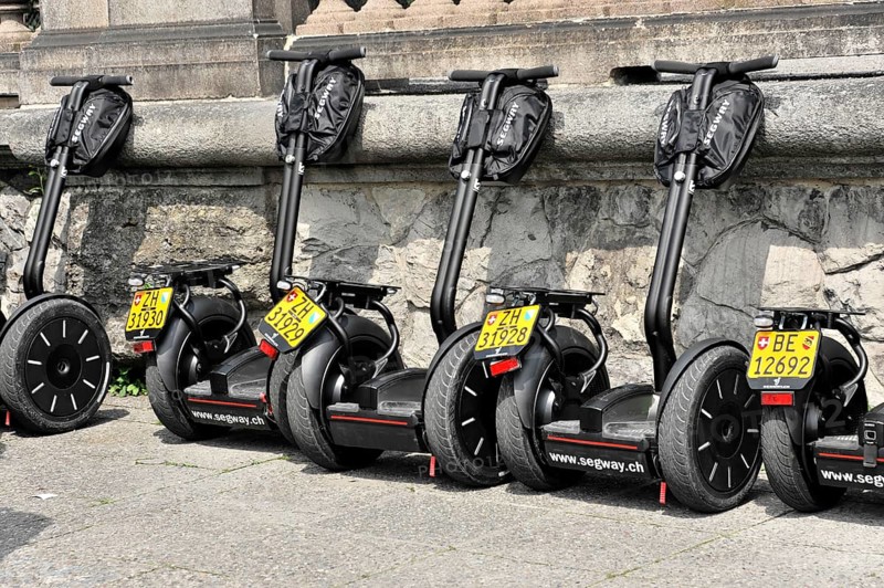 Parked Segways, Bahnhofsstrasse, Zurich, City of Zurich, Switzerland, Europe