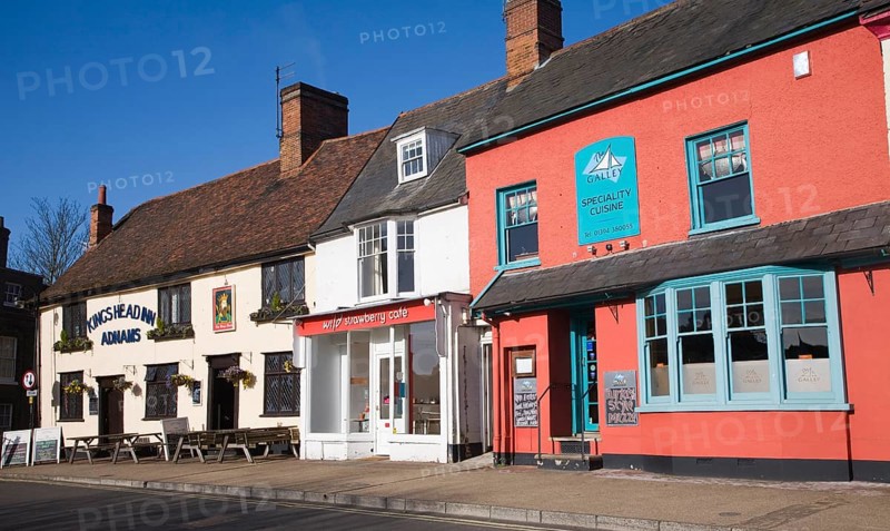 King's Head Inn, Wild Strawberry cafe, Galley restaurant, Market Hill, Woodbridge, Suffolk, England, United Kingdom, Europe