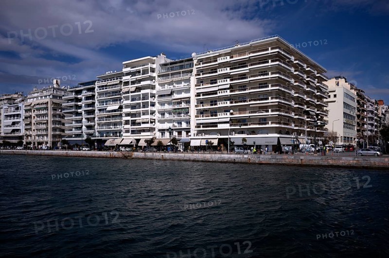 Skyline, waterfront promenade, Thessaloniki, Macedonia, Greece, Europe