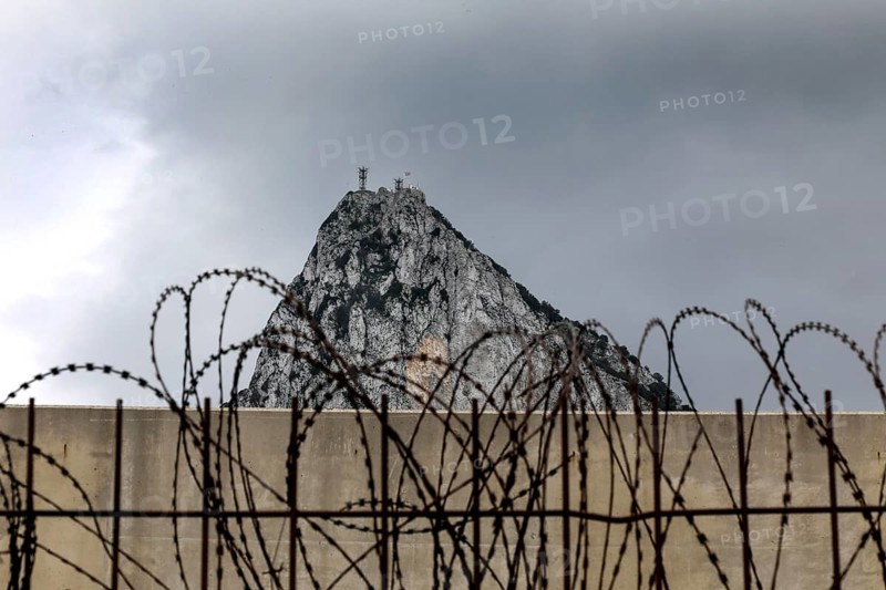 Fence on Spanish territory, just in front of the British territory of Gibraktar, 14/02/2019