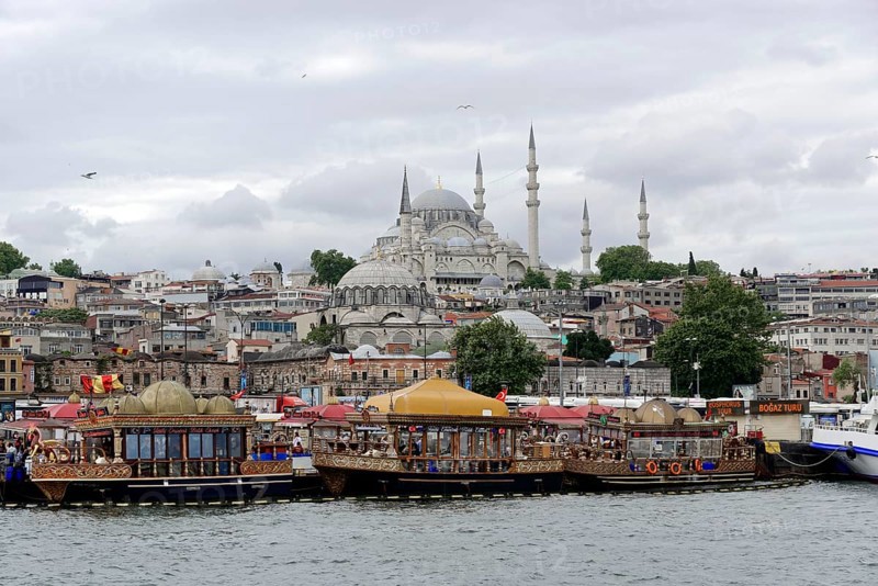 Golden Horn, view from Galata Tower, Istanbul, European part, Turkey, Asia
