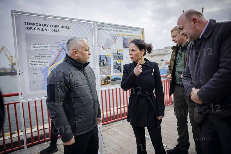 Annalena Baerbock (Alliance 90/The Greens), Federal Foreign Minister, is travelling in Ukraine to mark the two-year anniversary of the invasion of Ukraine. Here in the port of Odessa. Odessa, 24.02.2024. Photographed on behalf of the Federal Foreign Office