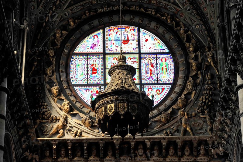 Detail, Siena Cathedral, Cattedrale di Santa Maria Assunta, UNESCO World Heritage Site, Siena, Tuscany, Italy, Europe