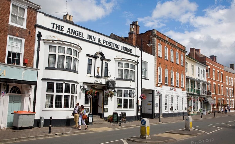 Georgian buildings line the High Street of Pershore, Worcestershire, England, United Kingdom, Europe