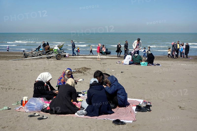 Scene on the beach of Babolsar, Caspian Sea, Iran, 22/03/2019, Asia