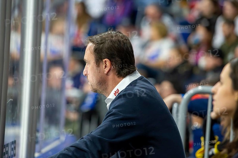 23 February 2024: Daniel Hopp at the Adler Mannheim match against the Nuremberg Ice Tigers