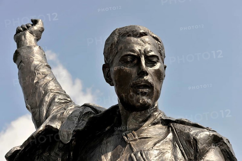 Memorial to Freddie Mercury, 1946, 1991, on the Quai de la Rouvenaz, Montreux, Canton of Vaud, Switzerland, Europe