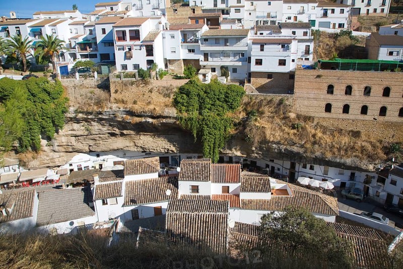 Cave dwellings and whitewashed houses Setenil de las Bodegas, Cadiz province, Spain, Europe