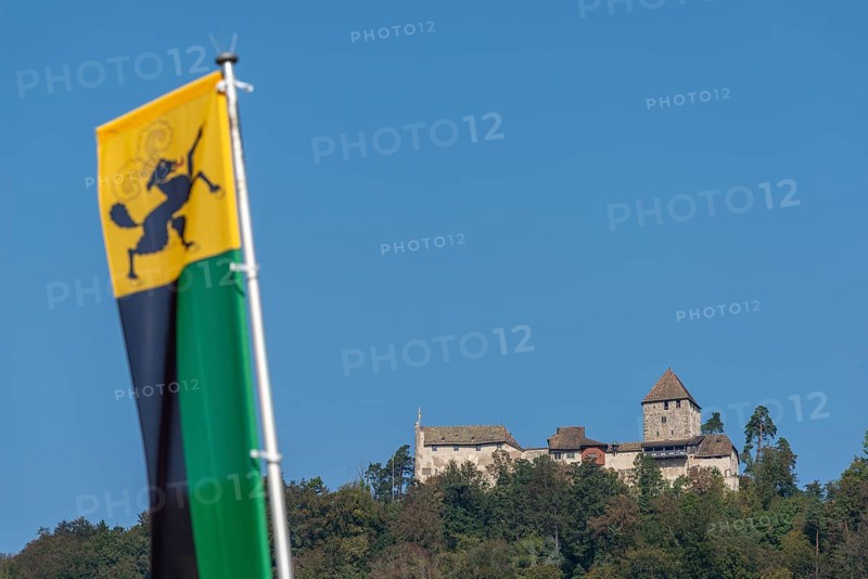 Stein am Rhein, Hohenklingen Castle, mountain, blue sky, Canton Schaffhausen, Switzerland, Europe
