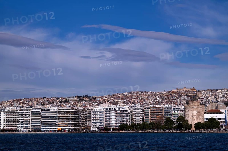 Skyline, White Tower, Acropolis, Old Town, Heptapyrgion, Fortress, Citadel Promenade, Thessaloniki, Macedonia, Greece, Europe