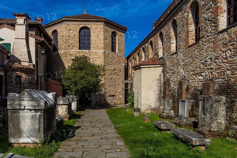 Lapidarim, Basilica di Santa Eufemia, Citta vecchia, island of Grado, north coast of the Adriatic Sea, Friuli, Italy, Grado, Friuli, Italy, Europe