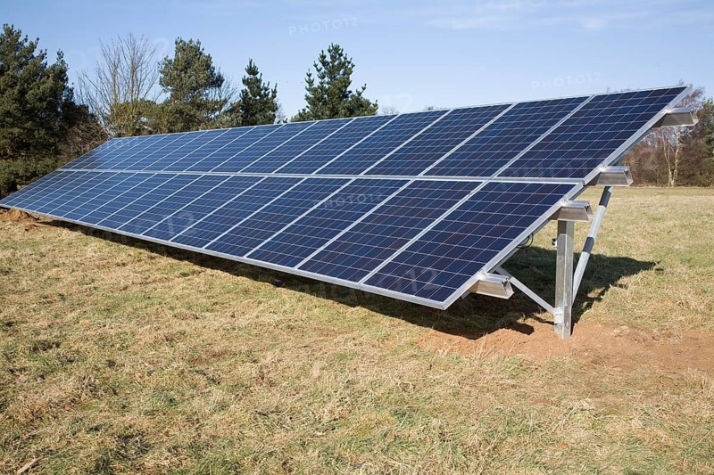Array of photovoltaic panels for solar energy electricity generation