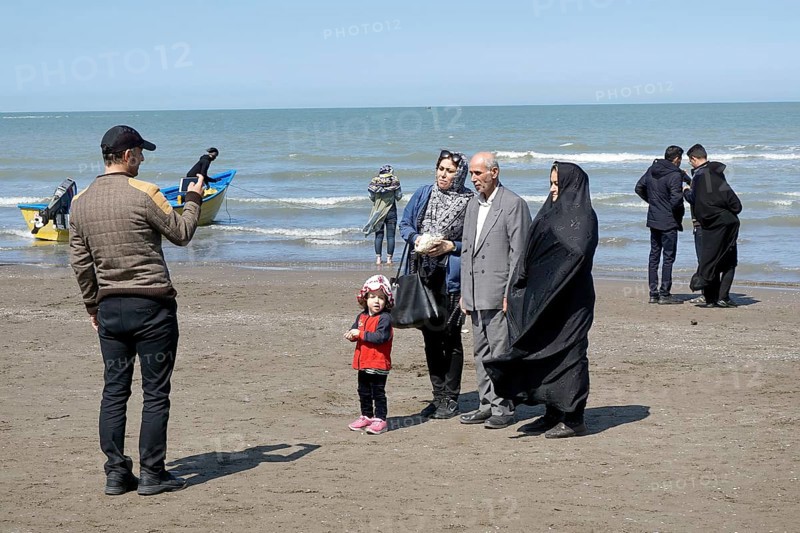 Scene on the beach of Babolsar, Caspian Sea, Iran, 22/03/2019, Asia