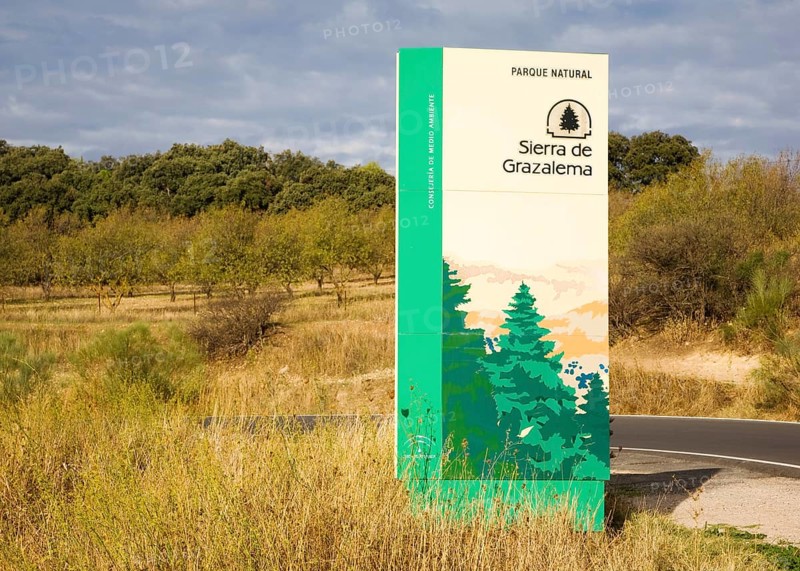 Sign for Sierra de Grazalema natural park, Cadiz province, Spain, Europe