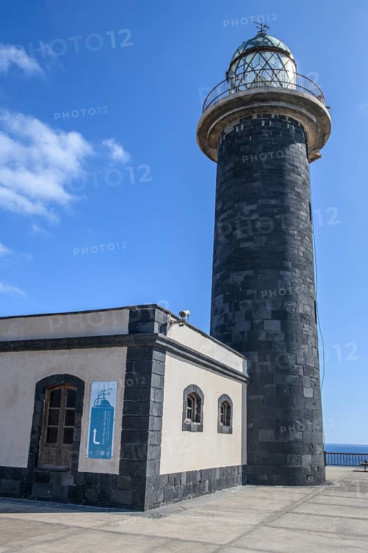 View of lighthouse Faro Punta de Jandia at southern tip of peninsula Jandia, Fuerteventura, Canary Islands, Canary Islands, Spain, Europe