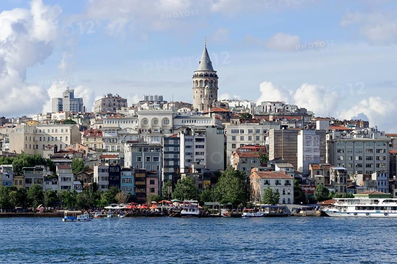 Golden Horn with Karakoey and Beyoglu neighbourhoods, Galata Tower, Istanbul, European part, Turkey, Asia