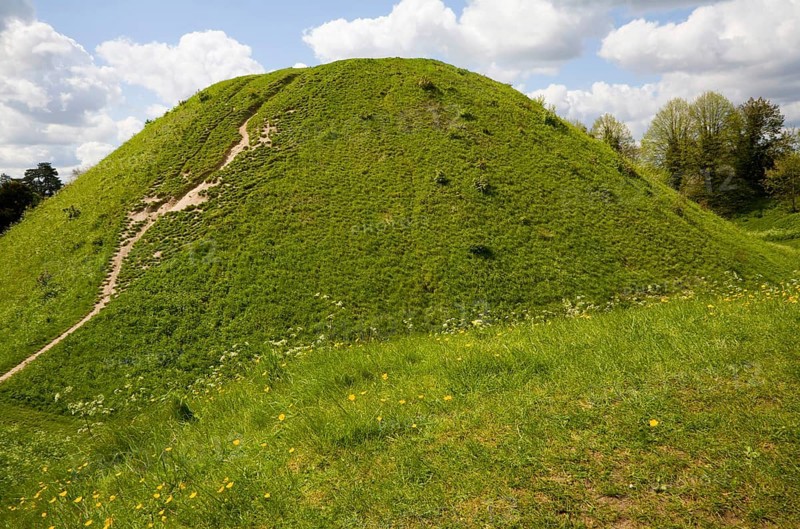 Thetford mound, a medieval motte and bailey castle, Thetford, Norfolk, England, United Kingdom, Europe
