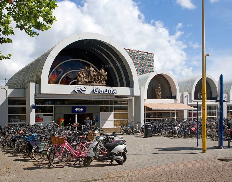Bicycles at Gouda railway station, South Holland, Netherlands