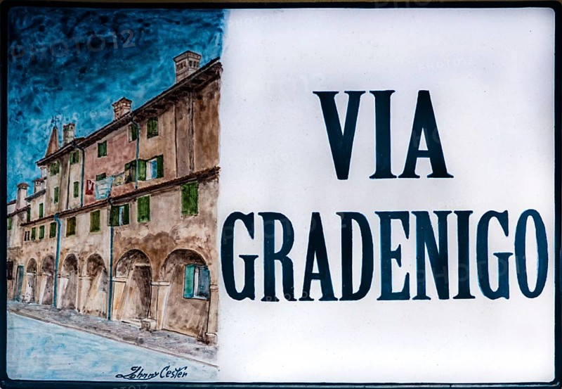 Old town sign, Citta vecchia, island of Grado, north coast of the Adriatic Sea, Friuli, Italy, Grado, Friuli, Italy, Europe