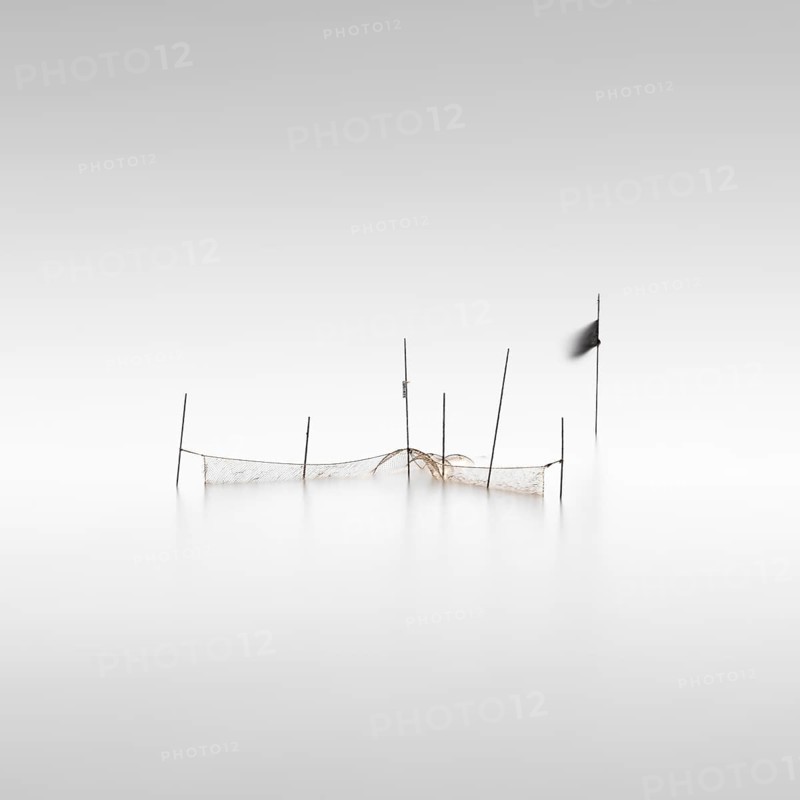 A fishing net on the dam of the Rantum Basin on the island of Sylt