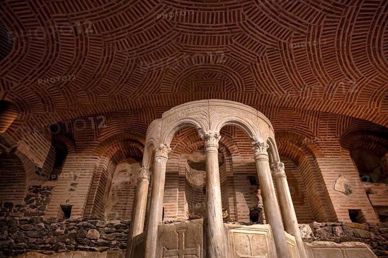 Interior view of the crypt, remains of the Roman baths, Hagios Demetrios church, also known as Agios Dimtrios or Demetrios basilica, Thessaloniki, Macedonia, Greece, Europe