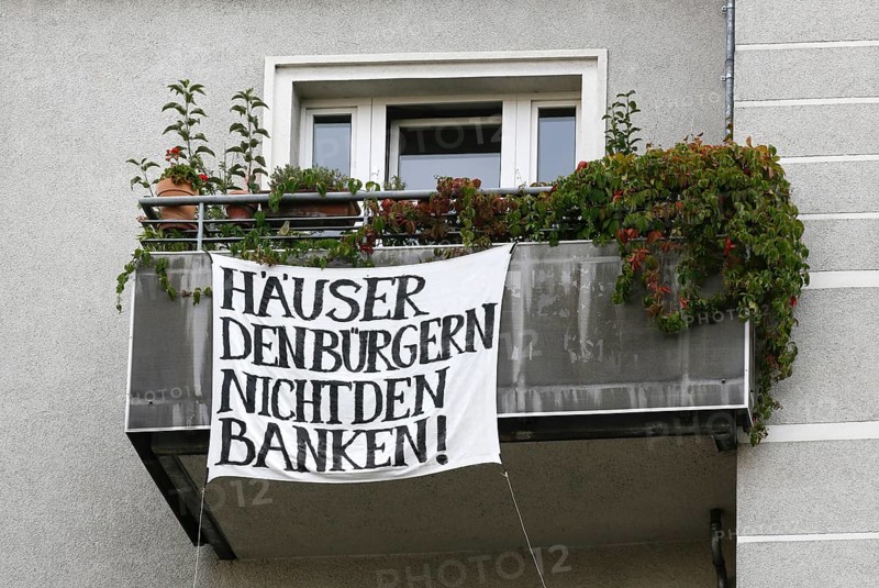 Protest by a tenants' initiative in Boxhagener Strasse in Berlin's Friedrichshain district. The tenants are calling on the Berlin district office to apply millieu protection, 15.08.2019