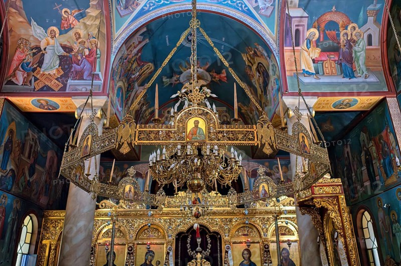 Interior view, altar, Katholikon, Monastery of St Theodora, Thessaloniki, Macedonia, Greece, Europe