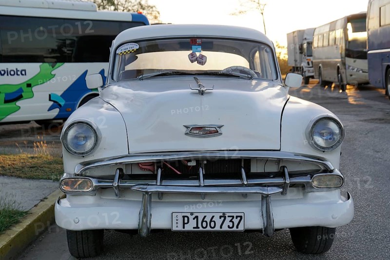 American vintage car from the 1950s, near Holguin, Cuba, Central America