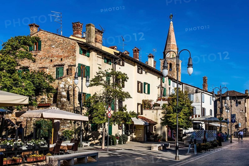 Old town with Basilica di Santa Eufemia, Citta vecchia, island of Grado, north coast of the Adriatic, Friuli, Italy, Grado, Friuli, Italy, Europe