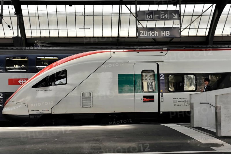 InterCity train at Zurich Airport (ZRH) railway station in, Zurich, Switzerland, Europe