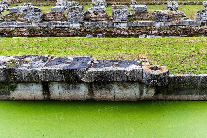 Pier ring, inland harbour, one of the best-preserved Roman port facilities, UNESCO World Heritage Site, important city in the Roman Empire, Friuli, Italy, Aquileia, Friuli, Italy, Europe