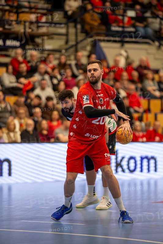 18.02.2024, 2nd HBL, German Handball League, Matchday 21) : Eulen Ludwigshafen against TuS N-Luebbecke (final score 34:32) . Picture: Alexander Falk (20), Eulen Ludwigshafen