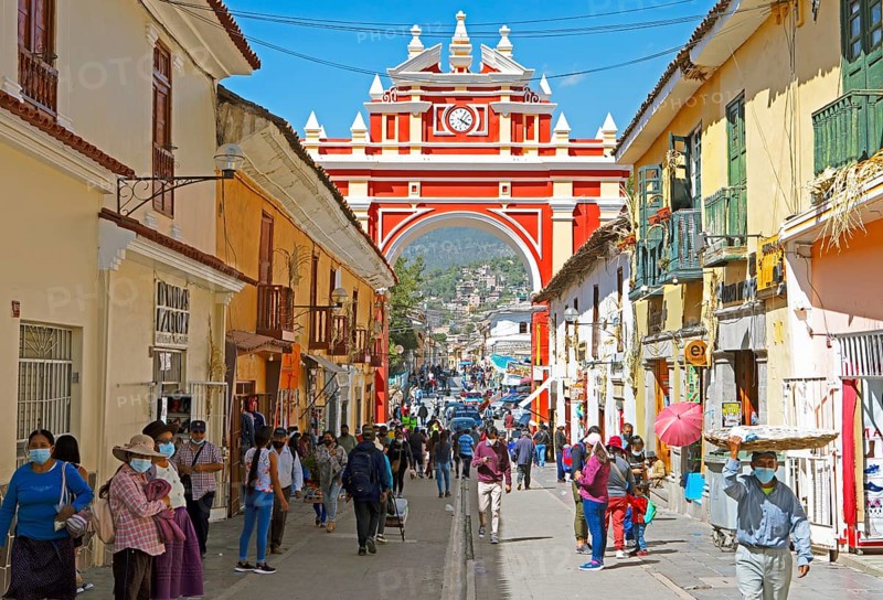 Triumphal arch in the city of Ayacucho, Huamanga province, Peru, South America